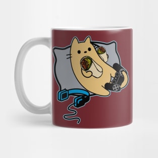 Gamer Cat Burrito Game Loading Paused Mug